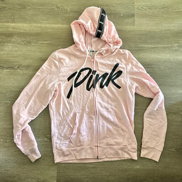 Victoria's Secret Pink Lightweight Hoodie Zipper Size Small - Picture 1 of 4
